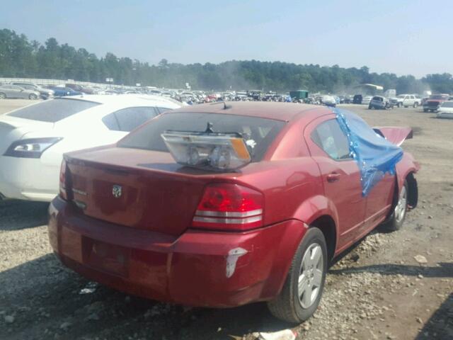 1B3LC46K28N683016 - 2008 DODGE AVENGER SE BURGUNDY photo 4