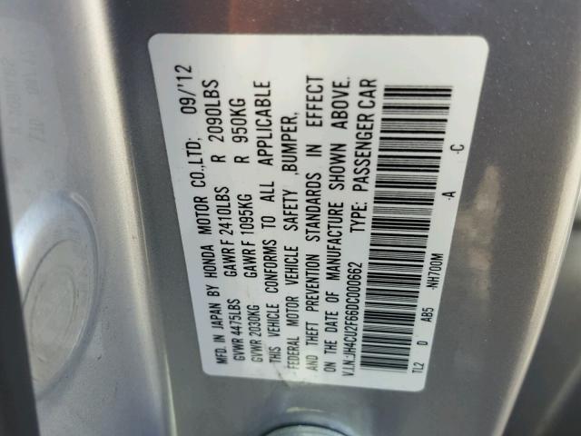 JH4CU2F66DC000662 - 2013 ACURA TSX TECH SILVER photo 10