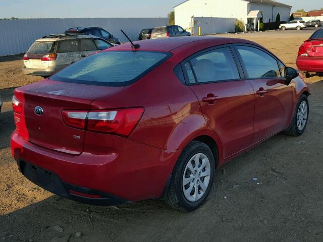 KNADM4A31D6279528 - 2013 KIA RIO LX RED photo 4