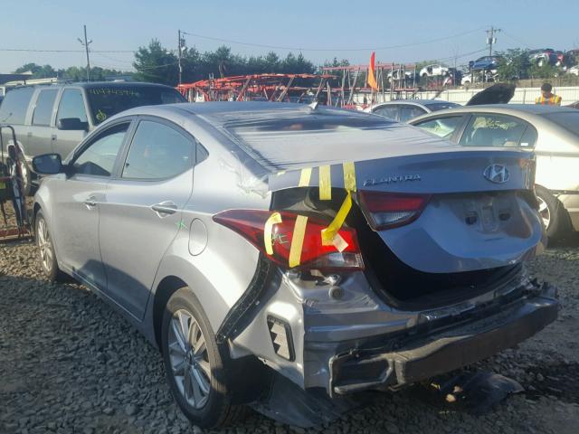 5NPDH4AE4GH680834 - 2016 HYUNDAI ELANTRA SE SILVER photo 3