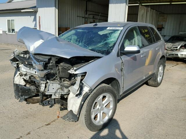 2FMDK4JC5EBA18135 - 2014 FORD EDGE SEL SILVER photo 2