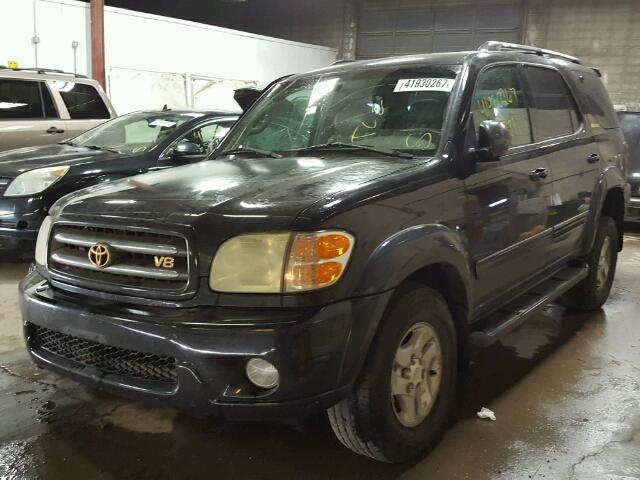 5TDBT48A51S042036 - 2001 TOYOTA SEQUOIA BLACK photo 2