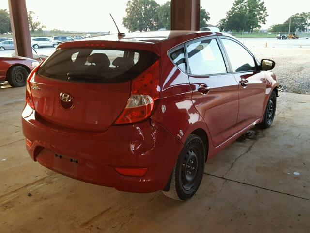 KMHCT5AE8EU190556 - 2014 HYUNDAI ACCENT RED photo 4
