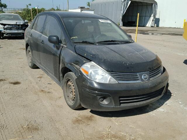 3N1BC11E37L429519 - 2007 NISSAN VERSA S BLACK photo 1