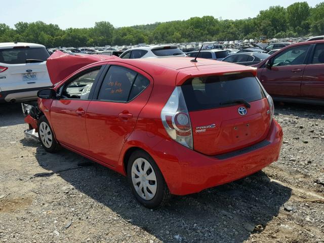 JTDKDTB32C1017323 - 2012 TOYOTA PRIUS C RED photo 3