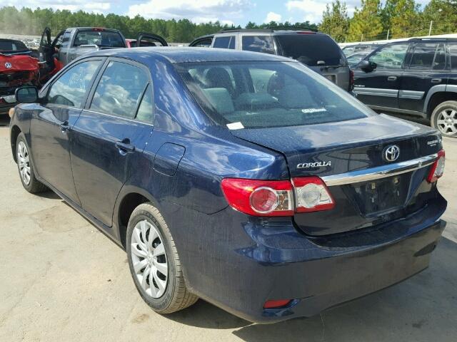 2T1BU4EE8DC095654 - 2013 TOYOTA COROLLA BLUE photo 3