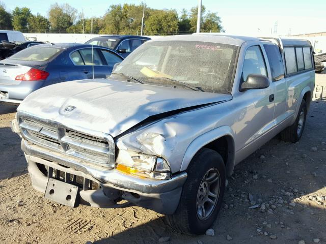 1D7GL42K44S545016 - 2004 DODGE DAKOTA SLT GRAY photo 2