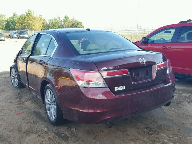 1HGCP2F82BA001442 - 2011 HONDA ACCORD EXL RED photo 3