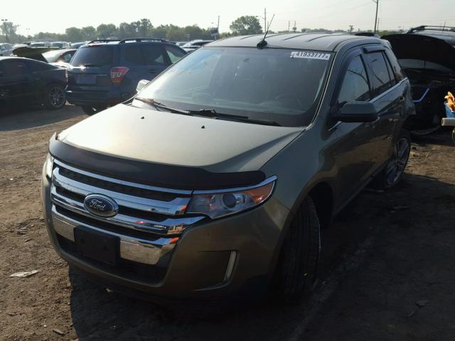 2FMDK4KC1DBA41649 - 2013 FORD EDGE LIMIT GREEN photo 2