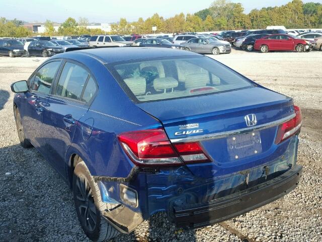 19XFB2F83EE078400 - 2014 HONDA CIVIC EX ლურჯი ფოტო 3