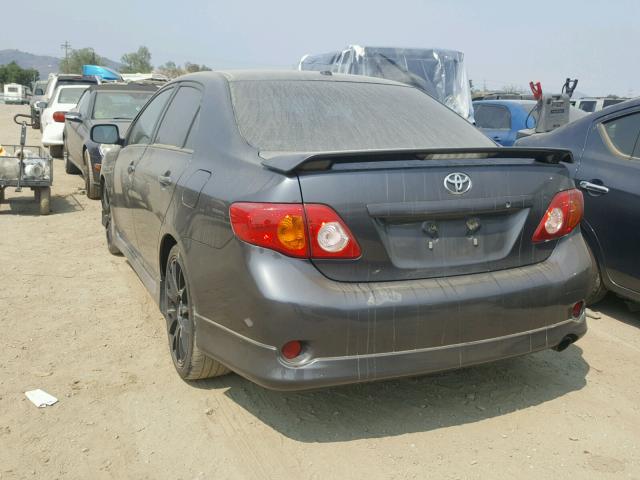 1NXBE40E09Z069897 - 2009 TOYOTA COROLLA XR CHARCOAL photo 3