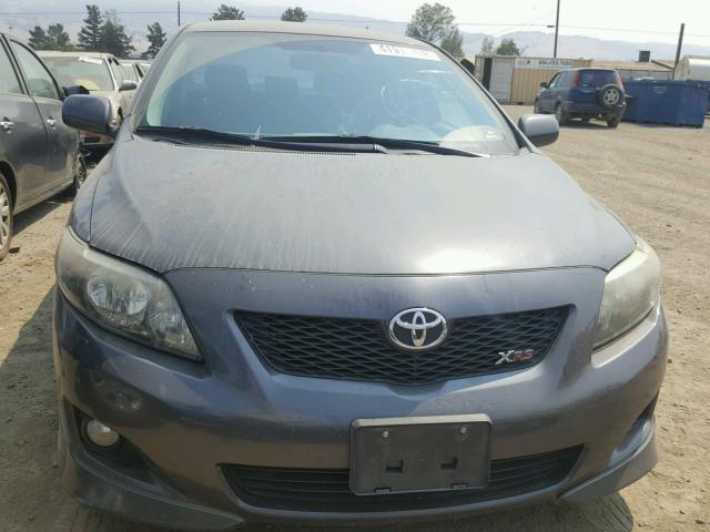 1NXBE40E09Z069897 - 2009 TOYOTA COROLLA XR CHARCOAL photo 9