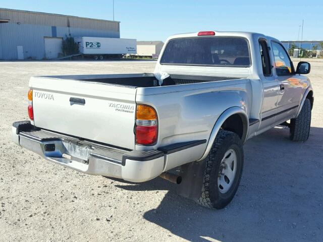 5TESM92N12Z016852 - 2002 TOYOTA TACOMA XTR SILVER photo 4