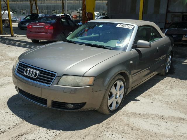 WAUAC48H63K023768 - 2003 AUDI A4 1.8 CAB GRAY photo 2