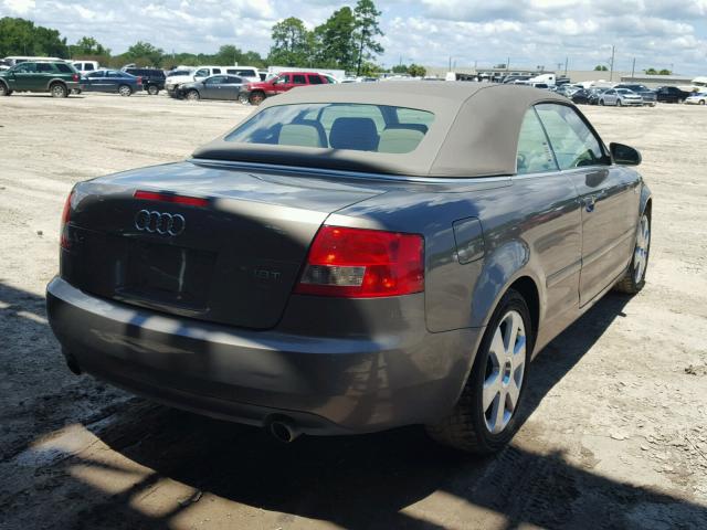 WAUAC48H63K023768 - 2003 AUDI A4 1.8 CAB GRAY photo 4