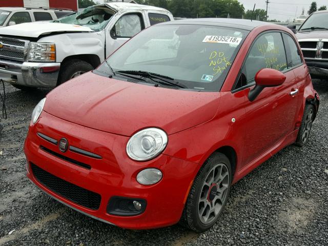 3C3CFFBR5DT750288 - 2013 FIAT 500 SPORT RED photo 2