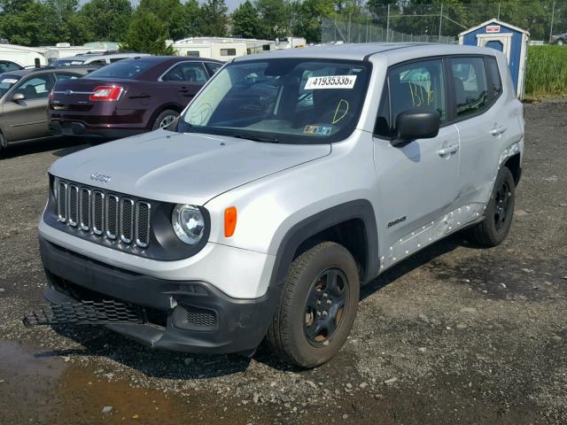 ZACCJBAT1GPE36732 - 2016 JEEP RENEGADE S SILVER photo 2