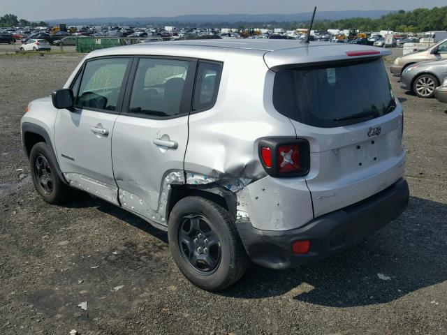 ZACCJBAT1GPE36732 - 2016 JEEP RENEGADE S SILVER photo 3