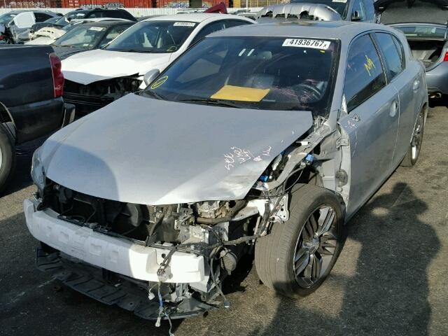 JTHKD5BH0C2060316 - 2012 LEXUS CT 200 SILVER photo 2