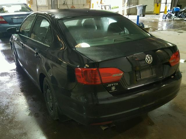 3VW2K7AJ2DM254800 - 2013 VOLKSWAGEN JETTA BASE 黑色 照片 3