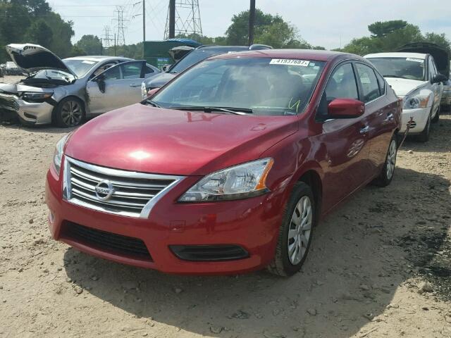 3N1AB7AP6EY255626 - 2014 NISSAN SENTRA S RED photo 2