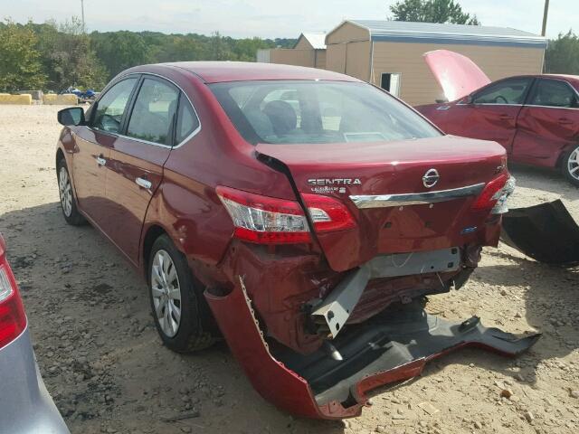 3N1AB7AP6EY255626 - 2014 NISSAN SENTRA S RED photo 3