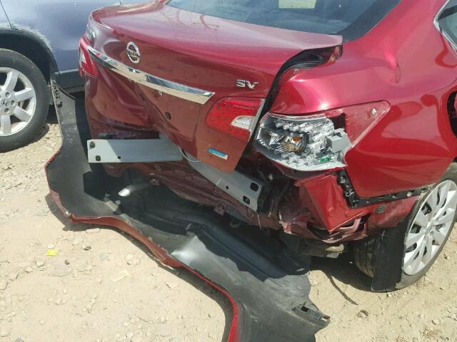 3N1AB7AP6EY255626 - 2014 NISSAN SENTRA S RED photo 9