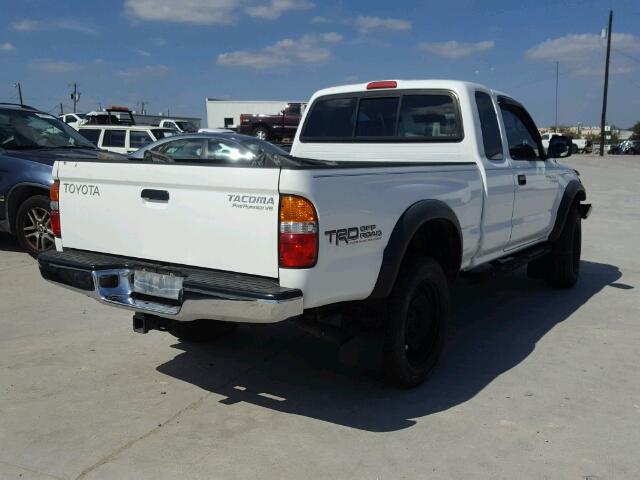 5TESN92N52Z140538 - 2002 TOYOTA TACOMA XTR WHITE photo 4