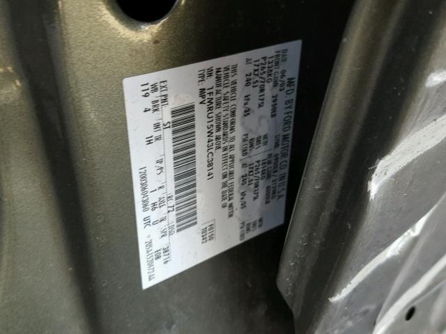 1FMRU15W43LC38141 - 2003 FORD EXPEDITION GREEN photo 10