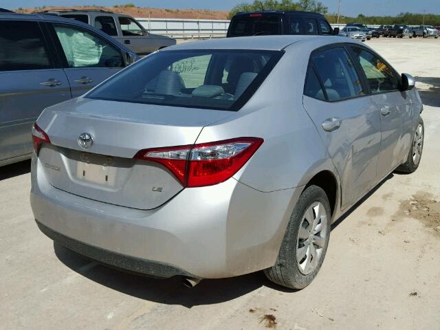 5YFBURHEXGP385357 - 2016 TOYOTA COROLLA L SILVER photo 4