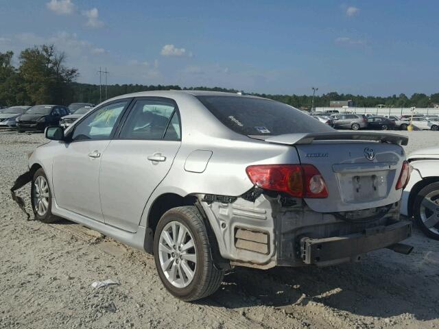 2T1BU4EE7AC464323 - 2010 TOYOTA COROLLA BA SILVER photo 3