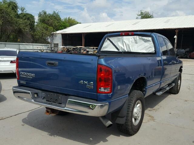 3D7KU28D94G173037 - 2004 DODGE RAM 2500 S BLUE photo 4