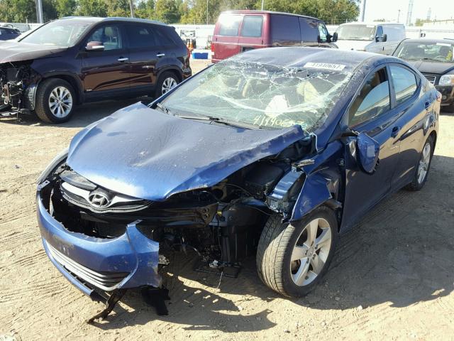 KMHDH4AE3DU705445 - 2013 HYUNDAI ELANTRA GL BLUE photo 2