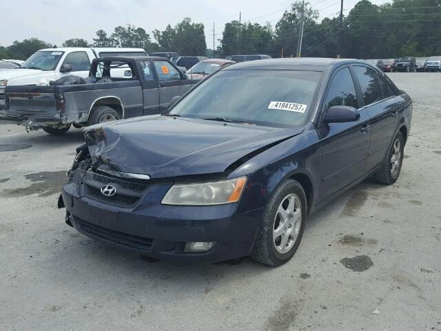 5NPEU46FX6H078195 - 2006 HYUNDAI SONATA BLUE photo 2