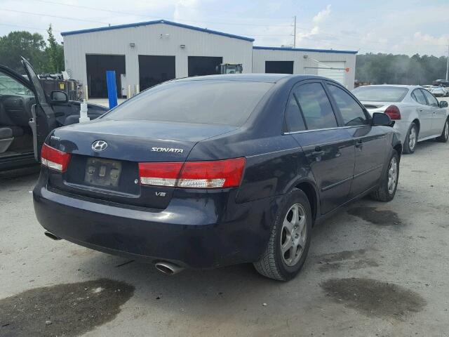 5NPEU46FX6H078195 - 2006 HYUNDAI SONATA BLUE photo 4