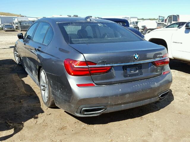 WBA7F2C54HG422272 - 2017 BMW 750 XI GRAY photo 3