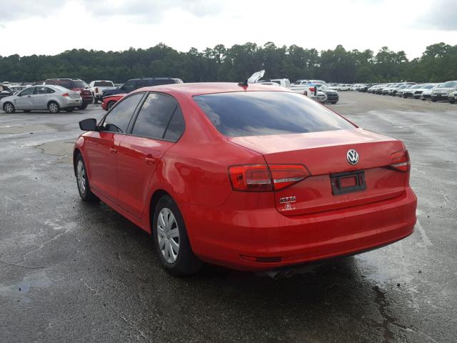 3VW2K7AJ1FM410697 - 2015 VOLKSWAGEN JETTA BASE Կարմիր լուսանկար 3