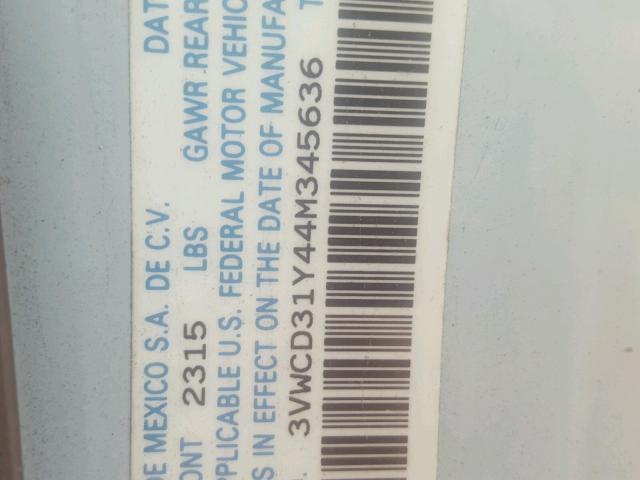 3VWCD31Y44M345636 - 2004 VOLKSWAGEN NEW BEETLE ტურკოუსი ფოტო 10