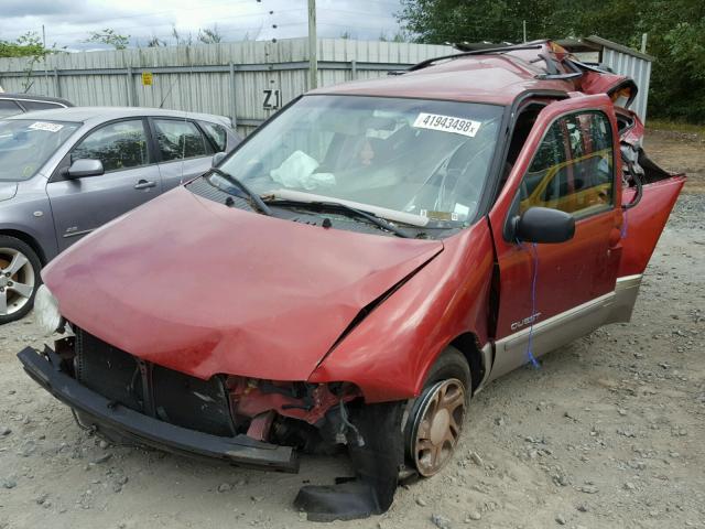 4N2XN11T9YD836406 - 2000 NISSAN QUEST SE BURGUNDY photo 2