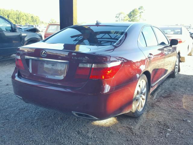 JTHBL46FX75007083 - 2007 LEXUS LS 460 MAROON photo 4