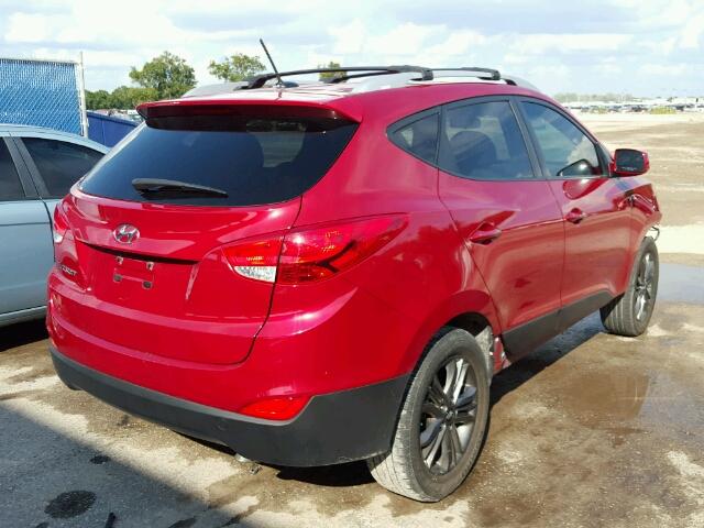 KM8JU3AG6EU927411 - 2014 HYUNDAI TUCSON BURGUNDY photo 4