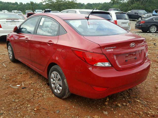 KMHCT4AE4GU104494 - 2016 HYUNDAI ACCENT SE RED photo 3