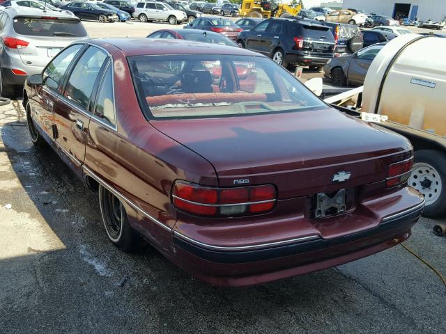 1G1BL53E3MW148580 - 1991 CHEVROLET CAPRICE BURGUNDY photo 3