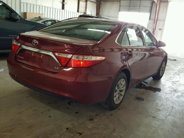 4T1BF1FK2FU884025 - 2015 TOYOTA CAMRY LE 红色 照片 4