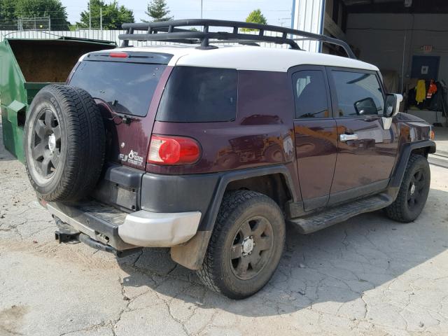 JTEBU11FX70062694 - 2007 TOYOTA FJ CRUISER MAROON photo 4