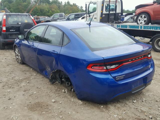 1C3CDFBH2DD202638 - 2013 DODGE DART BLUE photo 3