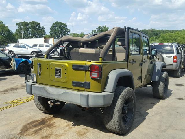 1J4GA39157L154246 - 2007 JEEP WRANGLER X GREEN photo 4