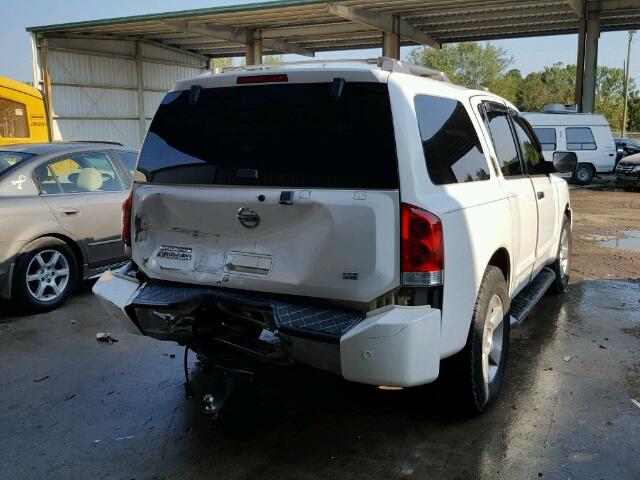 5N1AA08A74N717224 - 2004 NISSAN ARMADA WHITE photo 4