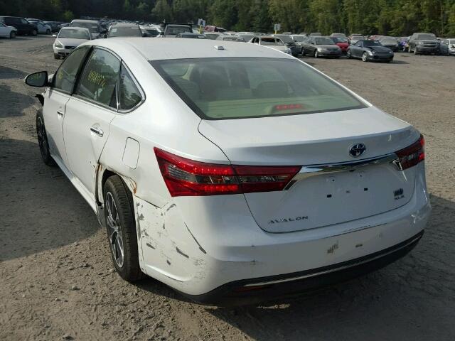 4T1BD1EB8GU052763 - 2016 TOYOTA AVALON WHITE photo 3