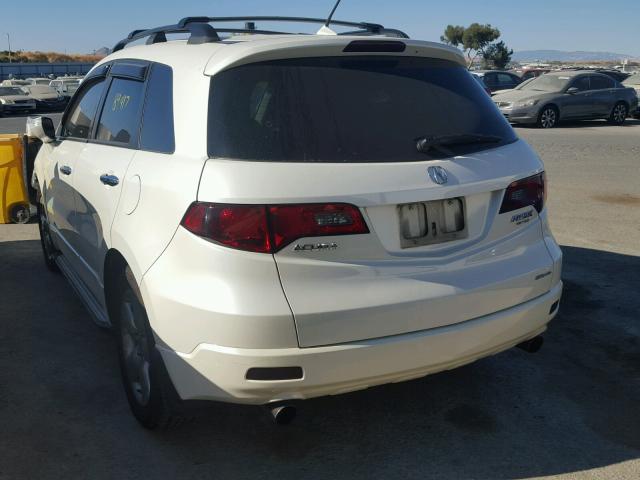 5J8TB185X7A025085 - 2007 ACURA RDX TECHNO WHITE photo 3